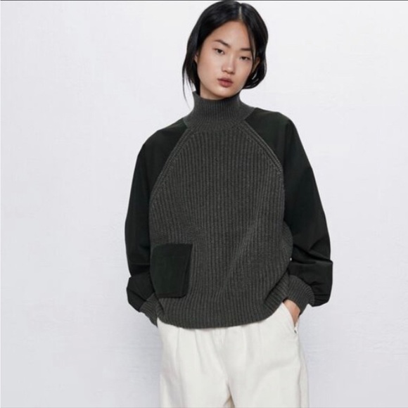 ZARA Mock Neck Knit Sweater - Picture 4 of 8
